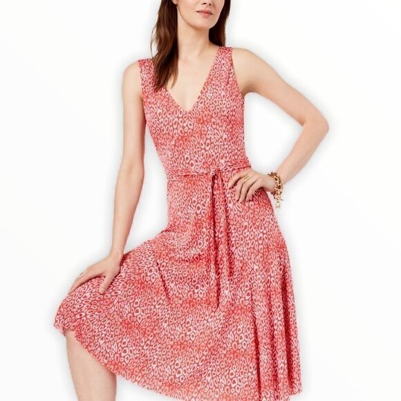 Michael Kors Animal Print Midi Sleeveless Dress - Picture 2 of 15